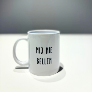 Mok "Mij nie bellen"